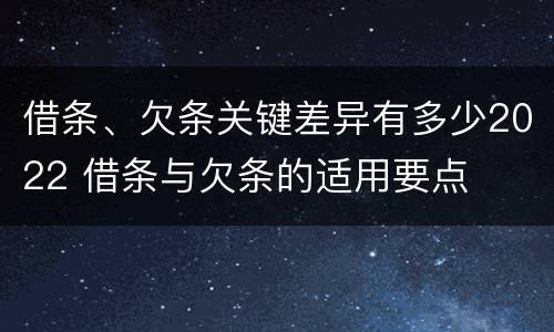 借条、欠条关键差异有多少2022 借条与欠条的适用要点