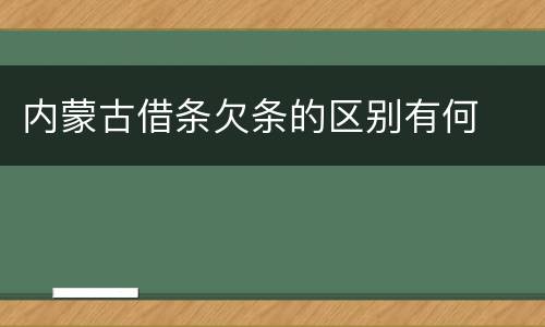 内蒙古借条欠条的区别有何