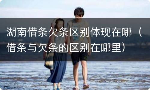 湖南借条欠条区别体现在哪（借条与欠条的区别在哪里）