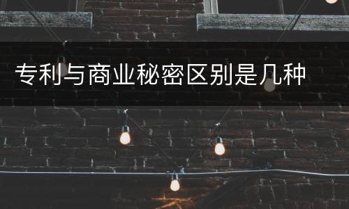 专利与商业秘密区别是几种