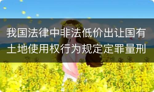 我国法律中非法低价出让国有土地使用权行为规定定罪量刑标准