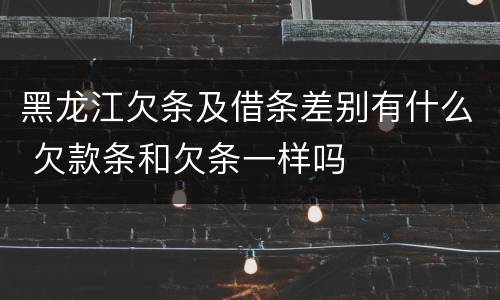 黑龙江欠条及借条差别有什么 欠款条和欠条一样吗