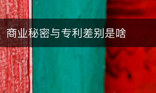 商业秘密与专利差别是啥