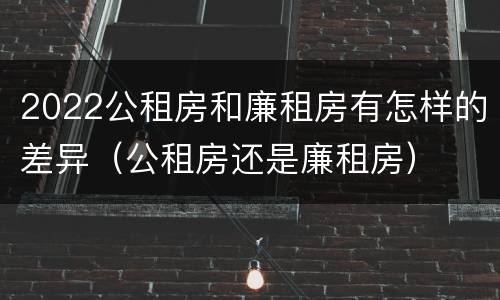 2022公租房和廉租房有怎样的差异（公租房还是廉租房）