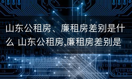 山东公租房、廉租房差别是什么 山东公租房,廉租房差别是什么意思