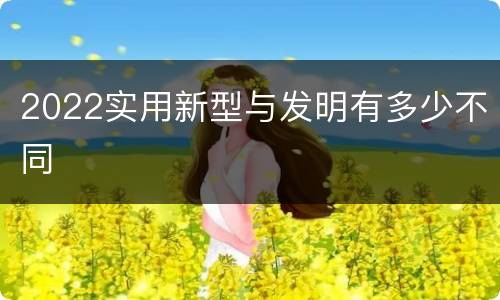 2022实用新型与发明有多少不同