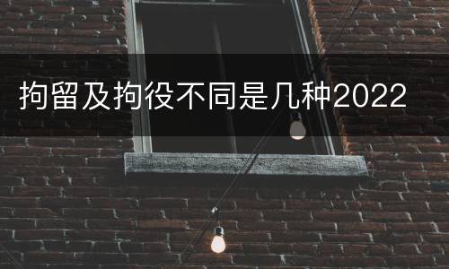 拘留及拘役不同是几种2022
