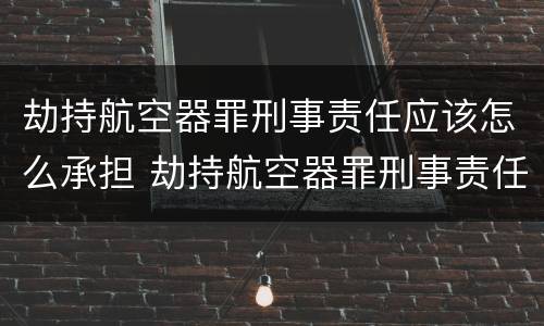 劫持航空器罪刑事责任应该怎么承担 劫持航空器罪刑事责任应该怎么承担呢