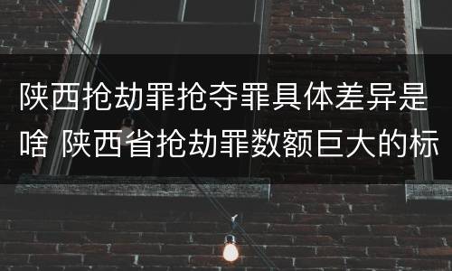 陕西抢劫罪抢夺罪具体差异是啥 陕西省抢劫罪数额巨大的标准