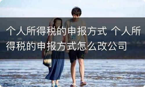 个人所得税的申报方式 个人所得税的申报方式怎么改公司