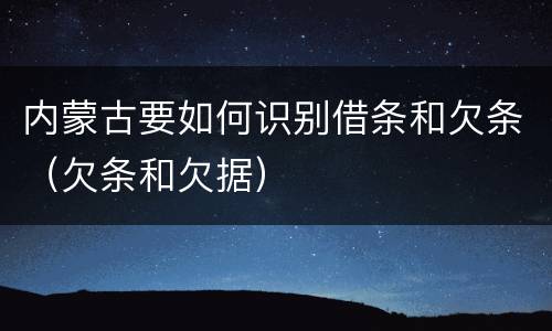 内蒙古要如何识别借条和欠条（欠条和欠据）
