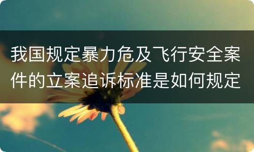 我国规定暴力危及飞行安全案件的立案追诉标准是如何规定