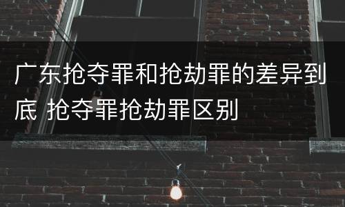 广东抢夺罪和抢劫罪的差异到底 抢夺罪抢劫罪区别