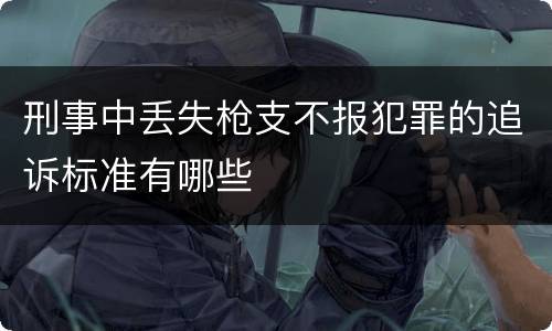 刑事中丢失枪支不报犯罪的追诉标准有哪些