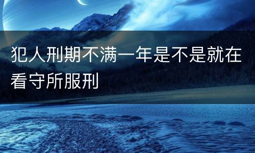 犯人刑期不满一年是不是就在看守所服刑