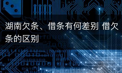 湖南欠条、借条有何差别 借欠条的区别