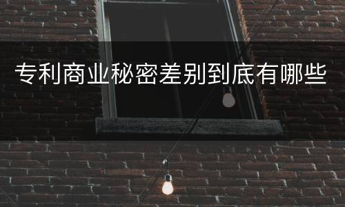 专利商业秘密差别到底有哪些