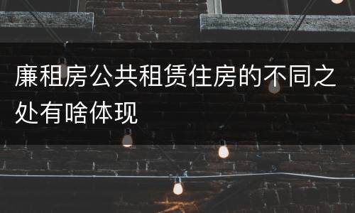 廉租房公共租赁住房的不同之处有啥体现