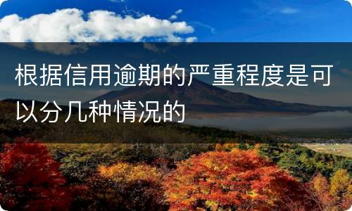 根据信用逾期的严重程度是可以分几种情况的