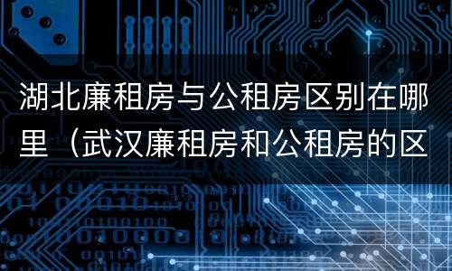 湖北廉租房与公租房区别在哪里（武汉廉租房和公租房的区别）