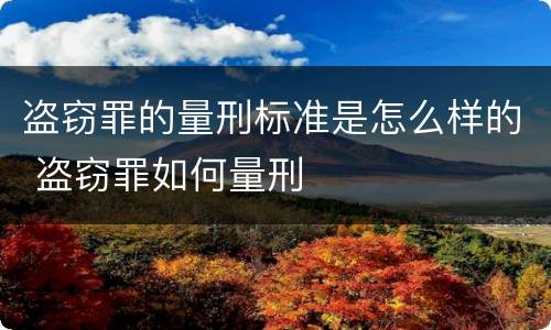 盗窃罪的量刑标准是怎么样的 盗窃罪如何量刑