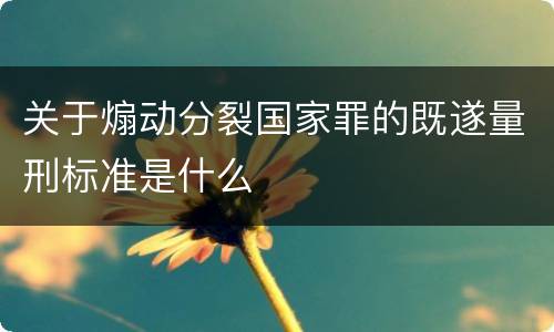 关于煽动分裂国家罪的既遂量刑标准是什么