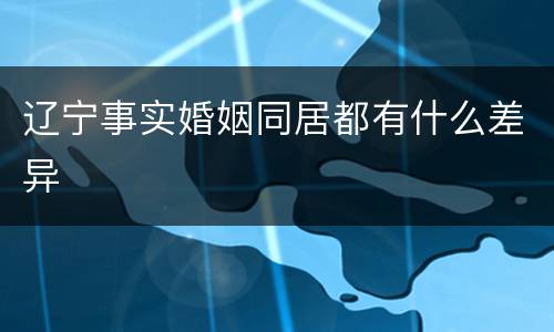 辽宁事实婚姻同居都有什么差异