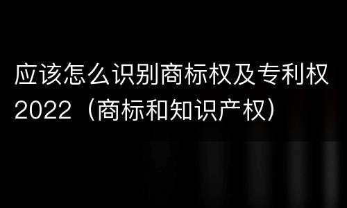 应该怎么识别商标权及专利权2022（商标和知识产权）