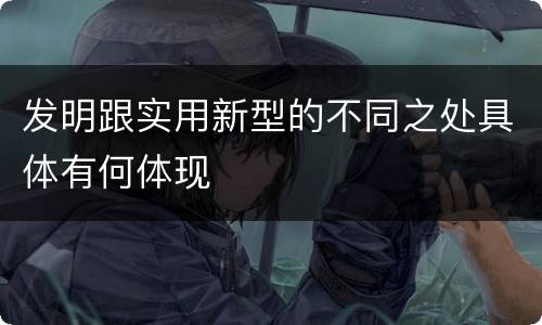 发明跟实用新型的不同之处具体有何体现