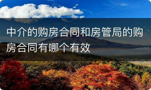 中介的购房合同和房管局的购房合同有哪个有效