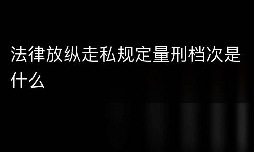 法律放纵走私规定量刑档次是什么