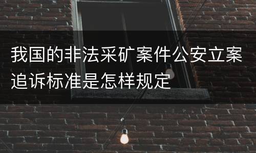 我国的非法采矿案件公安立案追诉标准是怎样规定