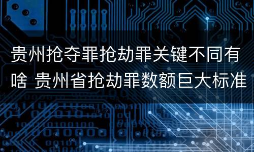 贵州抢夺罪抢劫罪关键不同有啥 贵州省抢劫罪数额巨大标准