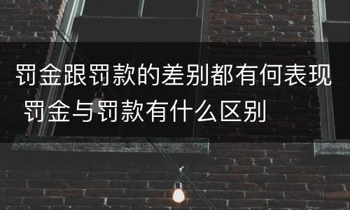 罚金跟罚款的差别都有何表现 罚金与罚款有什么区别