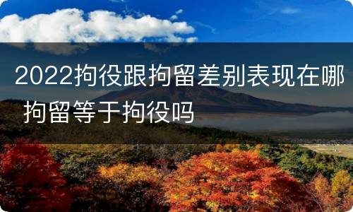 2022拘役跟拘留差别表现在哪 拘留等于拘役吗