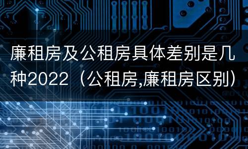 廉租房及公租房具体差别是几种2022（公租房,廉租房区别）