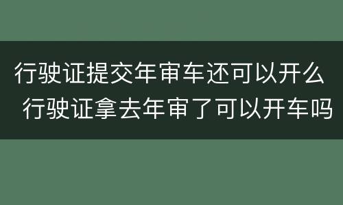 行驶证提交年审车还可以开么 行驶证拿去年审了可以开车吗