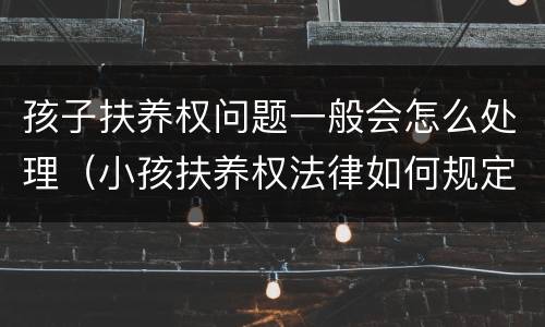 孩子扶养权问题一般会怎么处理（小孩扶养权法律如何规定）