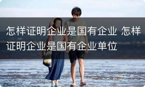 怎样证明企业是国有企业 怎样证明企业是国有企业单位