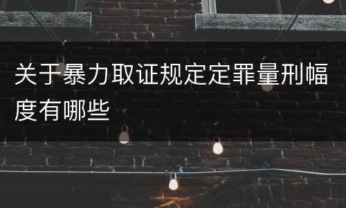 关于暴力取证规定定罪量刑幅度有哪些