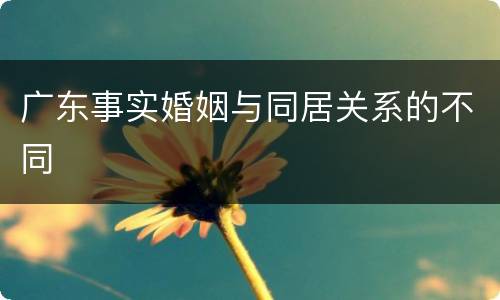 广东事实婚姻与同居关系的不同