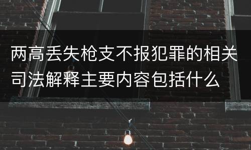 两高丢失枪支不报犯罪的相关司法解释主要内容包括什么