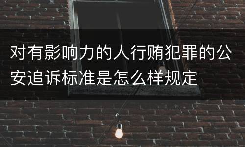 对有影响力的人行贿犯罪的公安追诉标准是怎么样规定