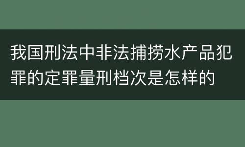 我国刑法中非法捕捞水产品犯罪的定罪量刑档次是怎样的