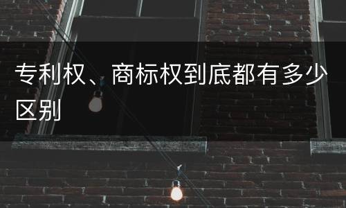 专利权、商标权到底都有多少区别