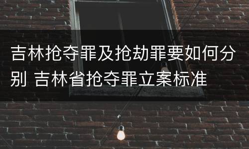 吉林抢夺罪及抢劫罪要如何分别 吉林省抢夺罪立案标准