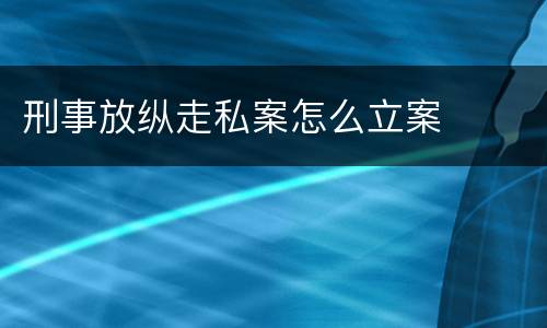 刑事放纵走私案怎么立案