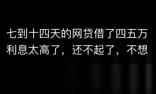 七到十四天的网贷借了四五万利息太高了，还不起了，不想还了可爱吗