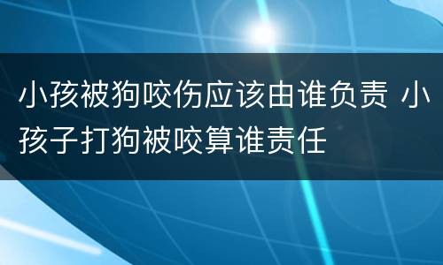 小孩被狗咬伤应该由谁负责 小孩子打狗被咬算谁责任