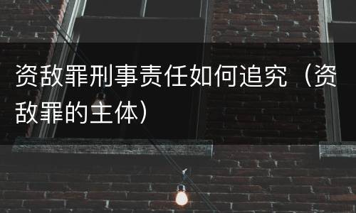 资敌罪刑事责任如何追究（资敌罪的主体）